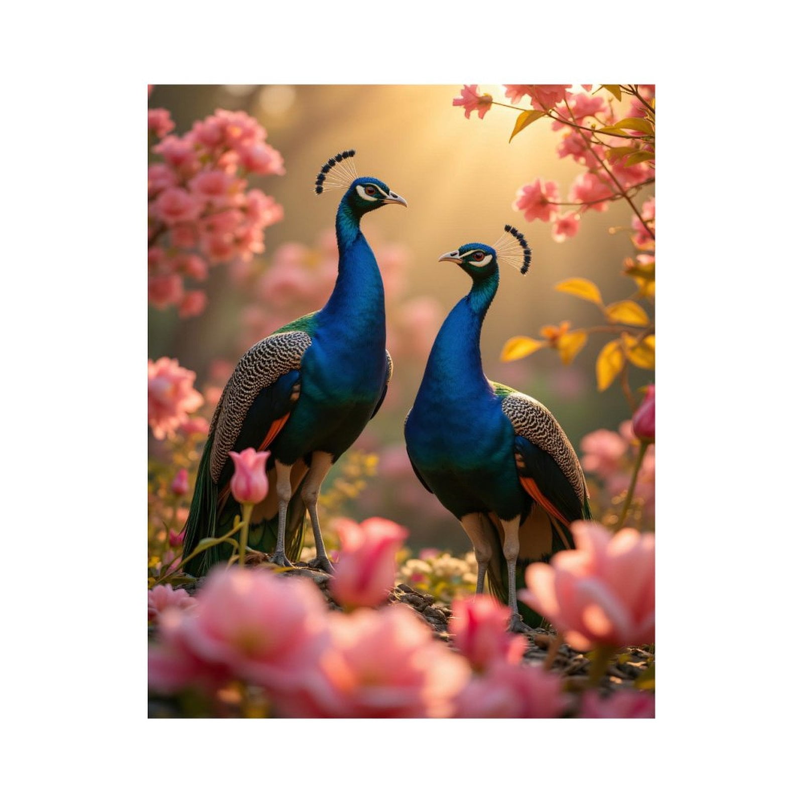 Paint By Numbers Kit for Adults Beginner - DIY Peacocks Blossom Sunrise Scene Canvas Painting Kits for Adults, Frameless Paint By Number for Adults for Home Wall Decor 16x20 Inch
