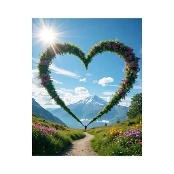 Paint By Numbers Kit for Adults Beginner - DIY Person Heart Shaped Floral Arch Path Canvas Painting Kits for Adults, Frameless Paint By Number for Adults for Home Wall Decor 16x20 Inch
