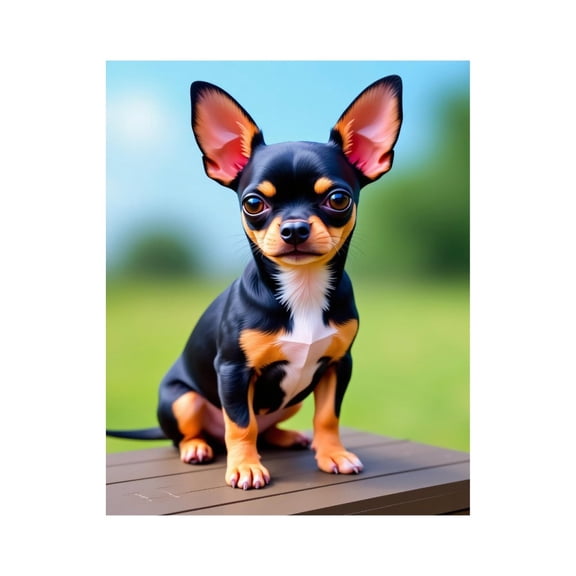 Paint By Numbers Kit for Adults Beginner - DIY Pet Small Dog Sitting Outdoor Canvas Painting Kits for Adults, Frameless Paint By Number for Adults for Home Wall Decor 16x20 Inch