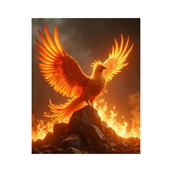 Paint By Numbers Kit for Adults Beginner - DIY Phoenix Rising Above Flames Canvas Painting Kits for Adults, Frameless Paint By Number for Adults for Home Wall Decor 16x20 Inch