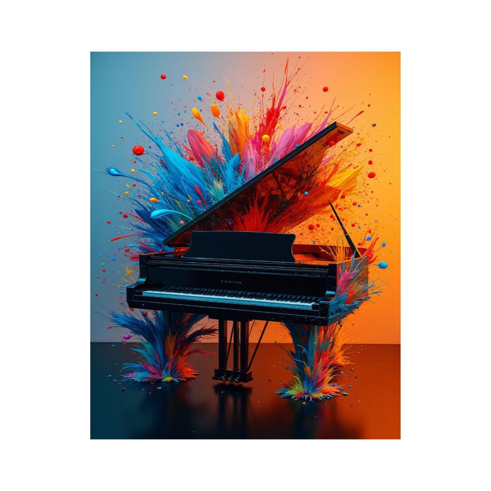 Paint By Numbers Kit for Adults Beginner - DIY Piano Vibrant Color Splash Art Canvas Painting Kits for Adults, Frameless Paint By Number for Adults for Home Wall Decor 16x20 Inch