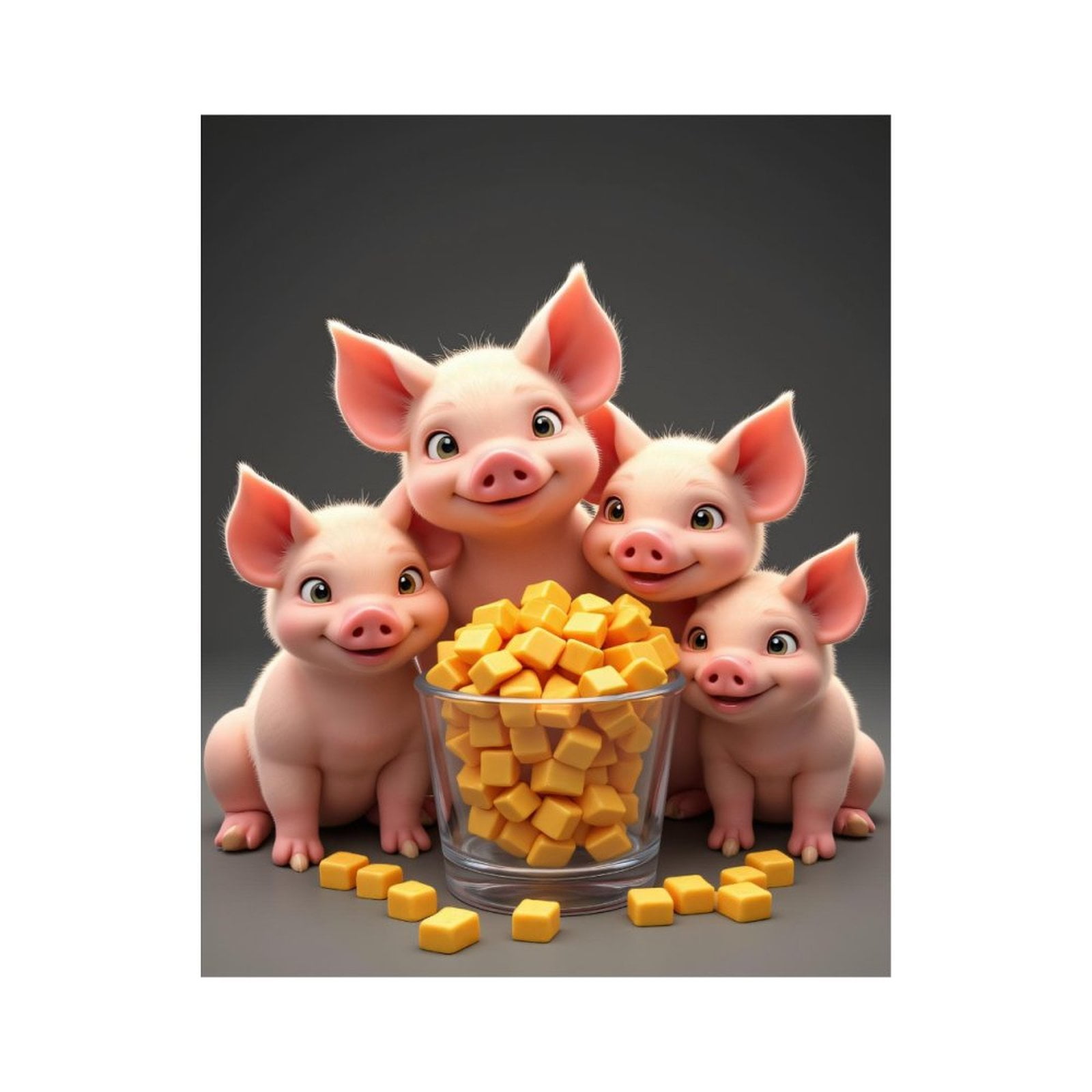 Paint By Numbers Kit for Adults Beginner - DIY Pigs With Cheese Cubes Canvas Painting Kits for Adults, Frameless Paint By Number for Adults for Home Wall Decor 16x20 Inch