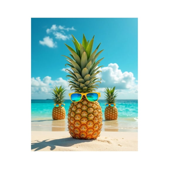 Paint By Numbers Kit for Adults Beginner - DIY Pineapples Beach Sunglasses Fun Canvas Painting Kits for Adults, Frameless Paint By Number for Adults for Home Wall Decor 16x20 Inch
