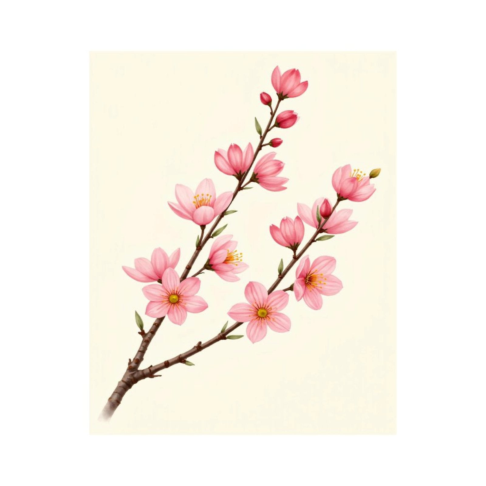 Paint By Numbers Kit for Adults Beginner - DIY Pink Blossom Branch Art Print Canvas Painting Kits for Adults, Frameless Paint By Number for Adults for Home Wall Decor 16x20 Inch