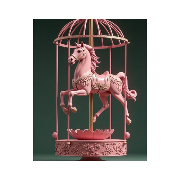 Paint By Numbers Kit for Adults Beginner - DIY Pink Carousel Horse Ornament Canvas Painting Kits for Adults, Frameless Paint By Number for Adults for Home Wall Decor 16x20 Inch