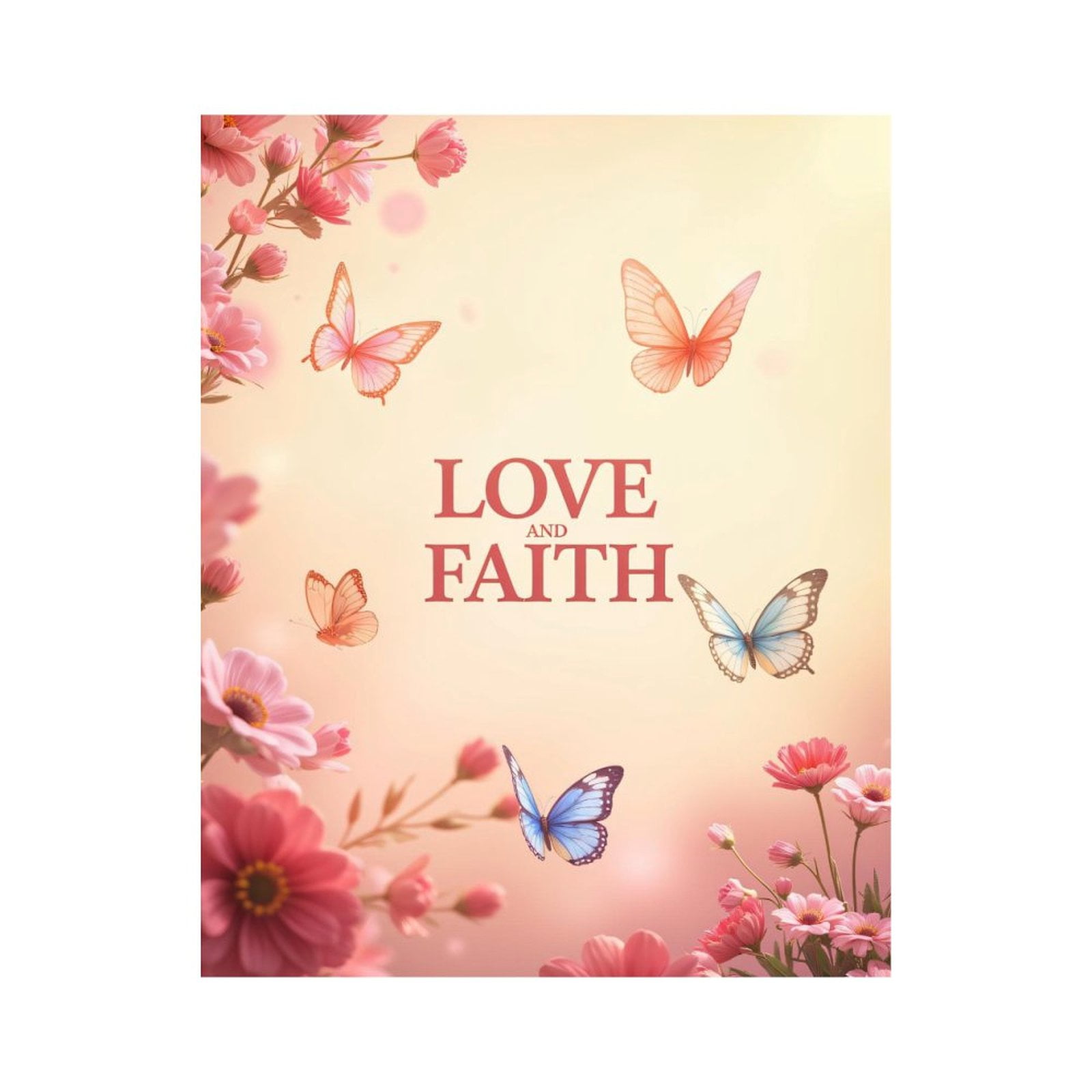 Paint By Numbers Kit for Adults Beginner - DIY Pink Flowers Butterflies Text Art Canvas Painting Kits for Adults, Frameless Paint By Number for Adults for Home Wall Decor 16x20 Inch