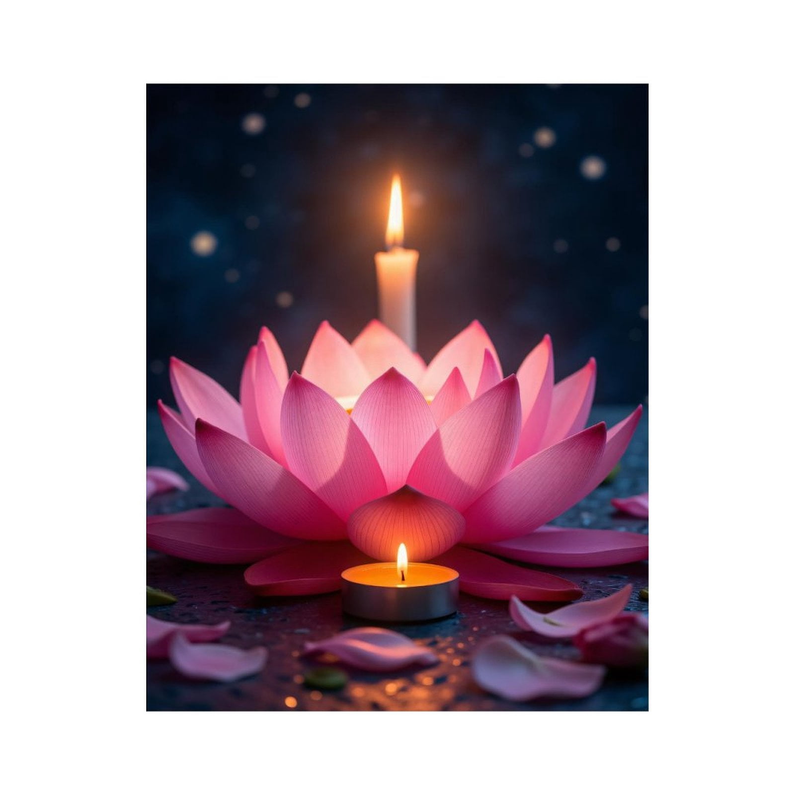 Paint By Numbers Kit for Adults Beginner - DIY Pink Lotus Candle Night Glow Canvas Painting Kits for Adults, Frameless Paint By Number for Adults for Home Wall Decor 16x20 Inch
