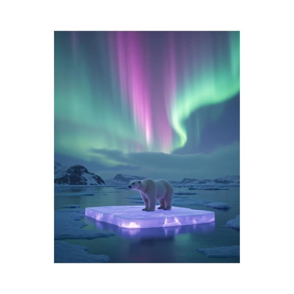 Paint By Numbers Kit for Adults Beginner - DIY Polar Bear Aurora Ice Floe Scene Canvas Painting Kits for Adults, Frameless Paint By Number for Adults for Home Wall Decor 16x20 Inch