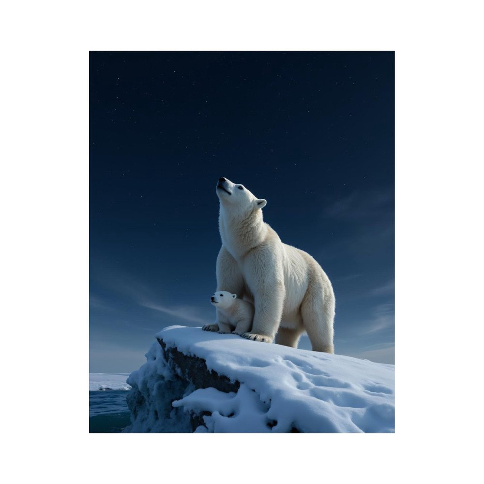 Paint By Numbers Kit for Adults Beginner - DIY Polar Bears Night Sky ...