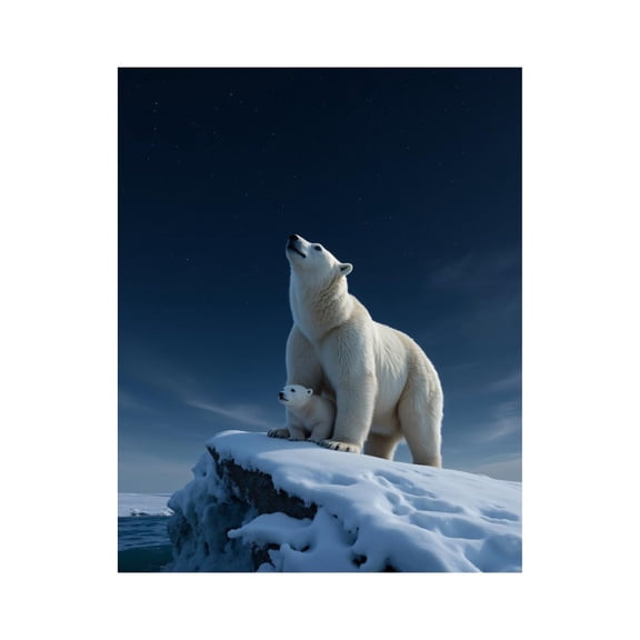 Paint By Numbers Kit for Adults Beginner - DIY Polar Bears Night Sky Scene Canvas Painting Kits for Adults, Frameless Paint By Number for Adults for Home Wall Decor 16x20 Inch