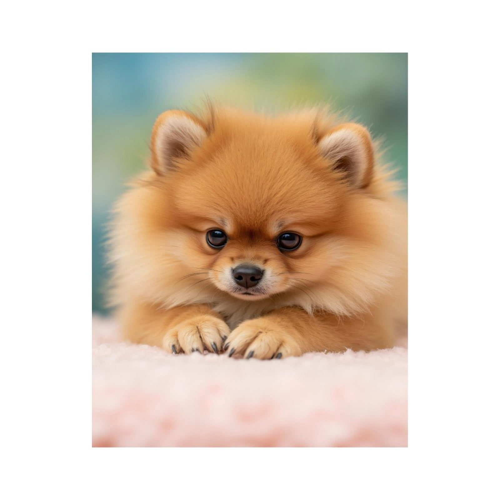 Paint By Numbers Kit for Adults Beginner - DIY Pomeranian Puppy Adorable Canvas Painting Kits for Adults, Frameless Paint By Number for Adults for Home Wall Decor 16x20 Inch