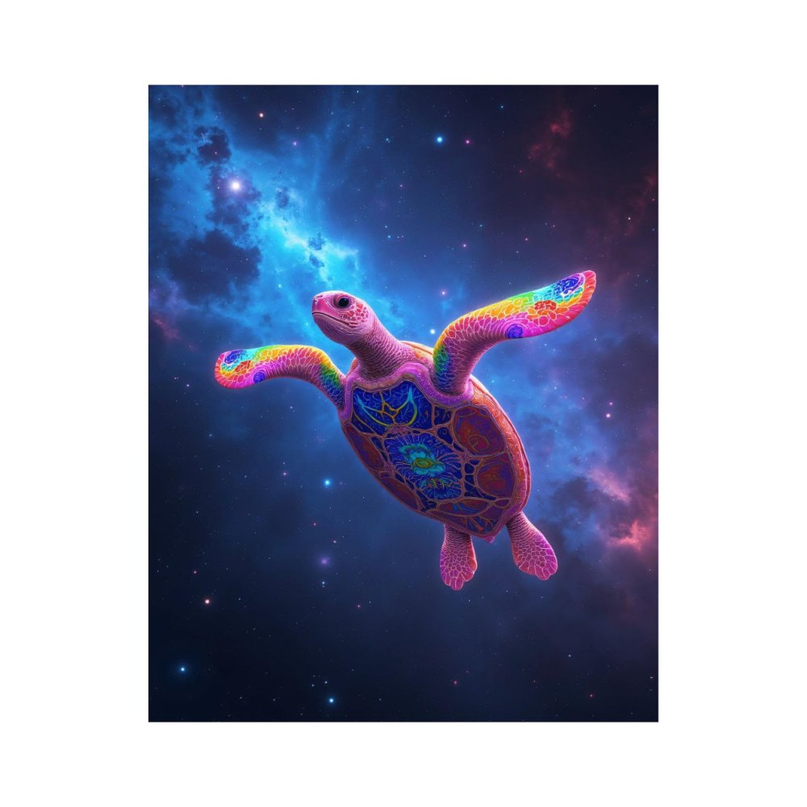 Paint By Numbers Kit for Adults Beginner - DIY Psychedelic Cosmic Turtle Art Canvas Painting Kits for Adults, Frameless Paint By Number for Adults for Home Wall Decor 16x20 Inch