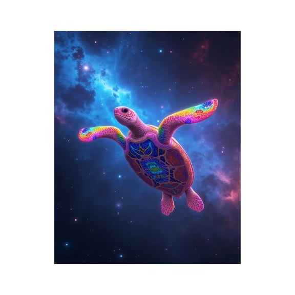 Paint By Numbers Kit for Adults Beginner - DIY Psychedelic Cosmic Turtle Art Canvas Painting Kits for Adults, Frameless Paint By Number for Adults for Home Wall Decor 16x20 Inch