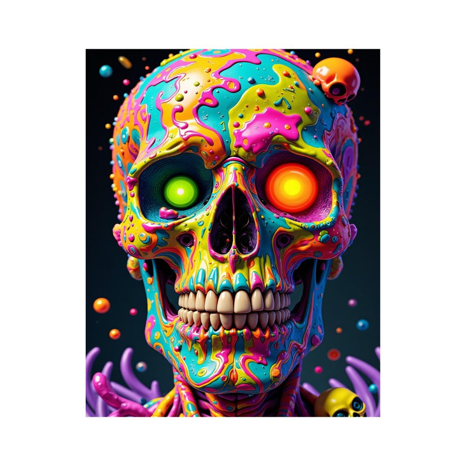Paint By Numbers Kit for Adults Beginner - DIY Psychedelic Skull Colorful Art Canvas Painting Kits for Adults, Frameless Paint By Number for Adults for Home Wall Decor 16x20 Inch