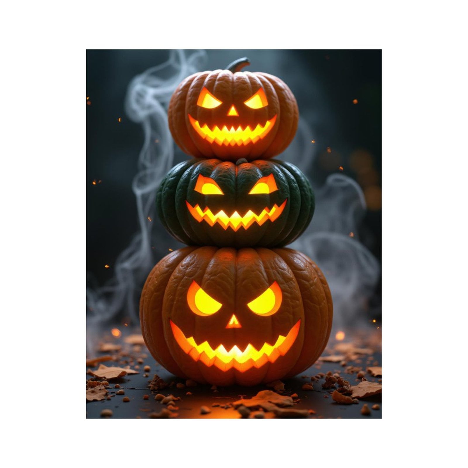 Paint By Numbers Kit for Adults Beginner - DIY Pumpkin Lanterns Stack Smoky Halloween Canvas Painting Kits for Adults, Frameless Paint By Number for Adults for Home Wall Decor 16x20 Inch