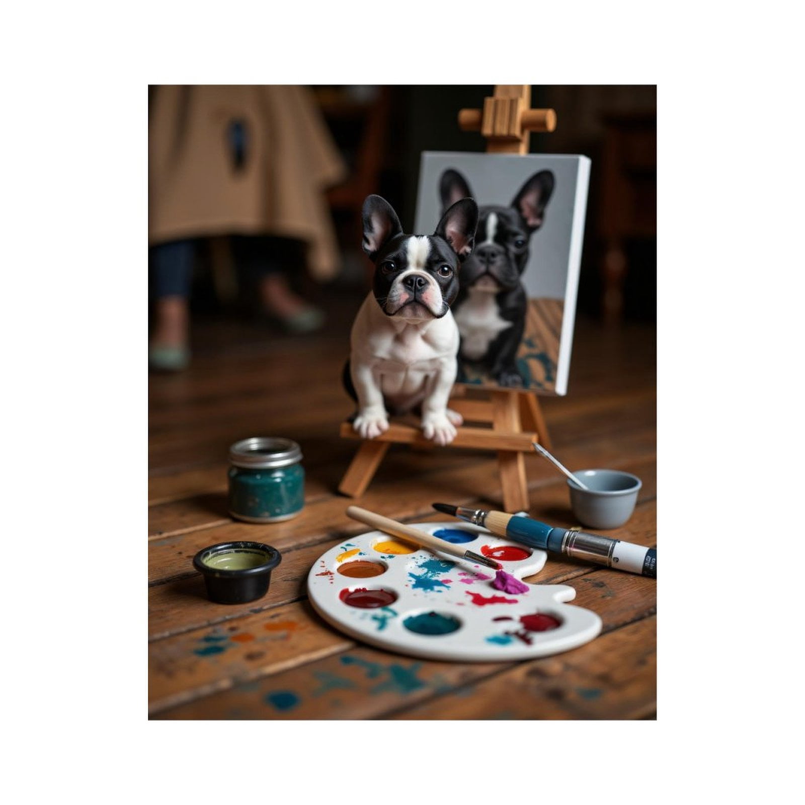 Paint By Numbers Kit for Adults Beginner - DIY Puppy Painting Art Studio Scene Canvas Painting Kits for Adults, Frameless Paint By Number for Adults for Home Wall Decor 16x20 Inch