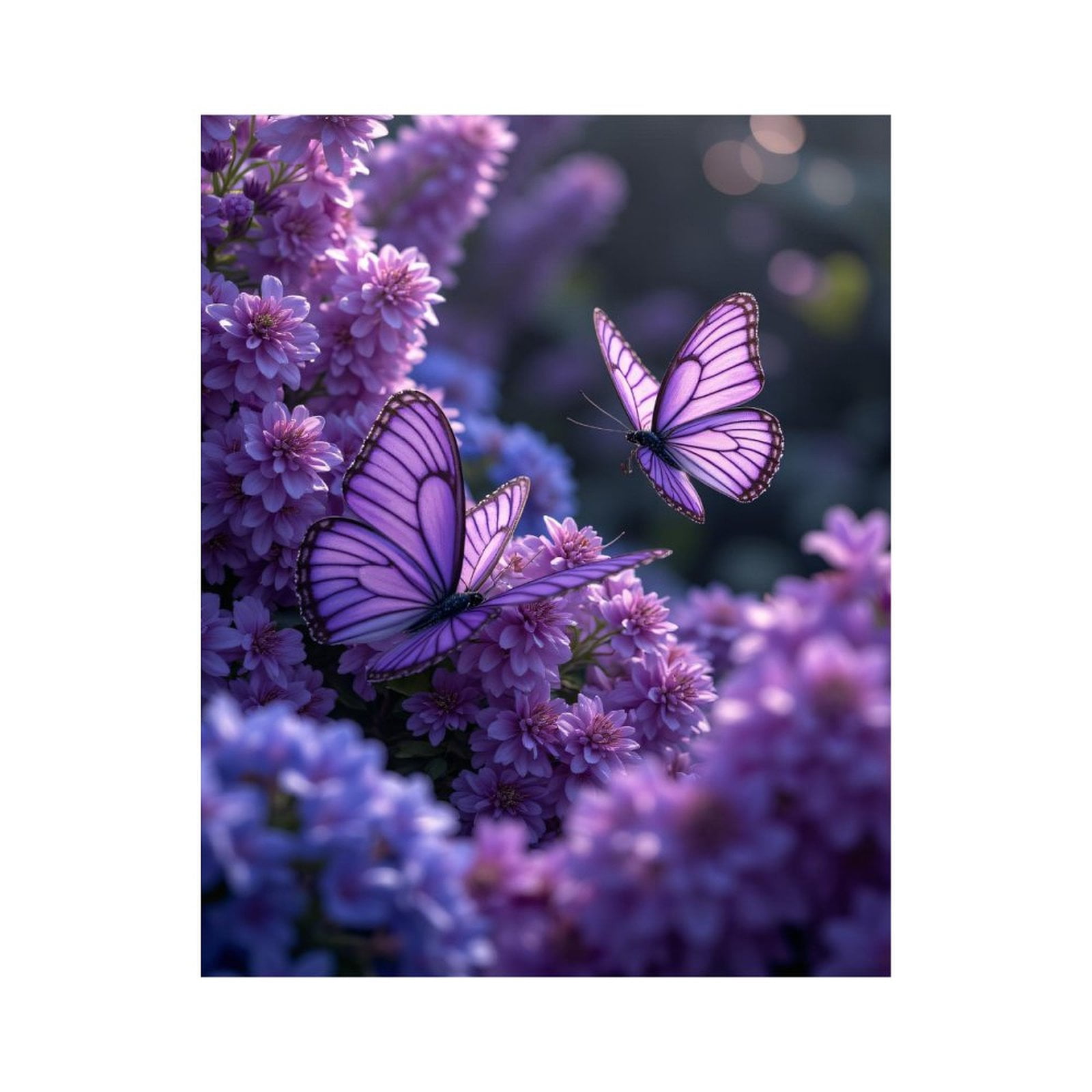 Paint By Numbers Kit for Adults Beginner - DIY Purple Butterflies Among ...
