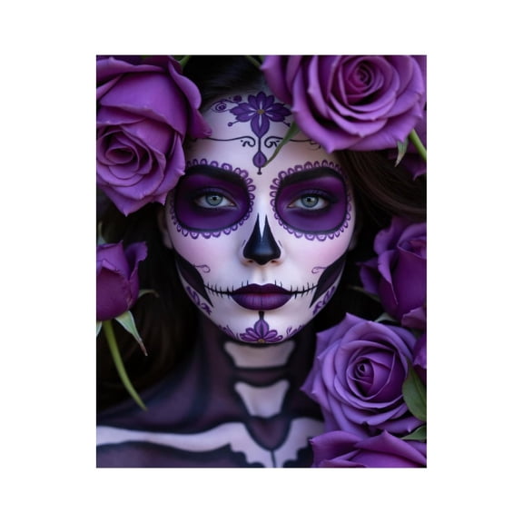 Paint By Numbers Kit for Adults Beginner - DIY Purple Floral Face Art Beauty Canvas Painting Kits for Adults, Frameless Paint By Number for Adults for Home Wall Decor 16x20 Inch