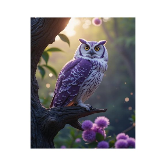 Paint By Numbers Kit for Adults Beginner - DIY Purple Owl On Tree Branch Canvas Painting Kits for Adults, Frameless Paint By Number for Adults for Home Wall Decor 16x20 Inch