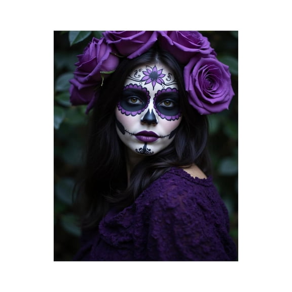 Paint By Numbers Kit for Adults Beginner - DIY Purple Roses Face Art Elegance Canvas Painting Kits for Adults, Frameless Paint By Number for Adults for Home Wall Decor 16x20 Inch