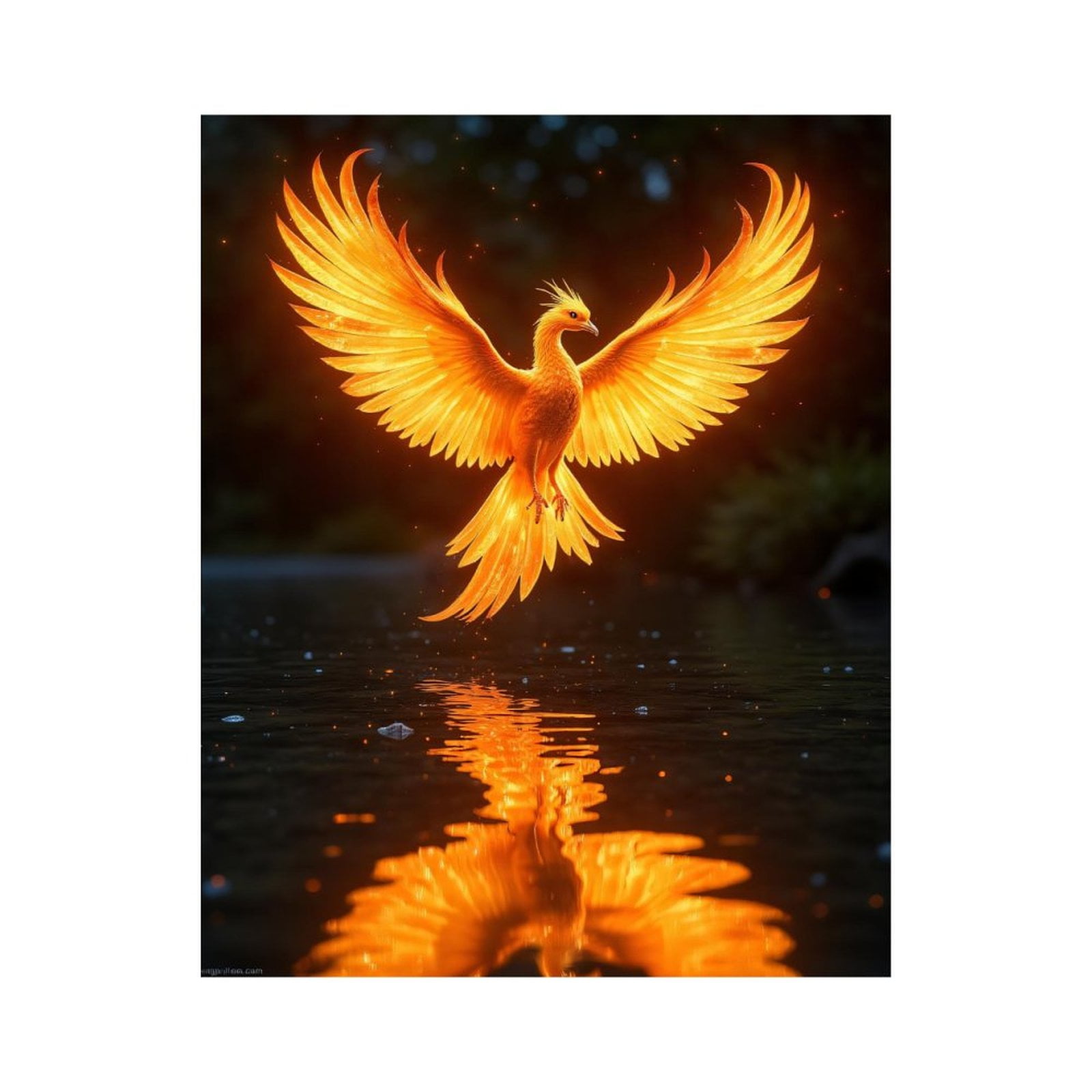 Paint By Numbers Kit for Adults Beginner - DIY Radiant Phoenix Soaring Reflection Canvas Painting Kits for Adults, Frameless Paint By Number for Adults for Home Wall Decor 16x20 Inch