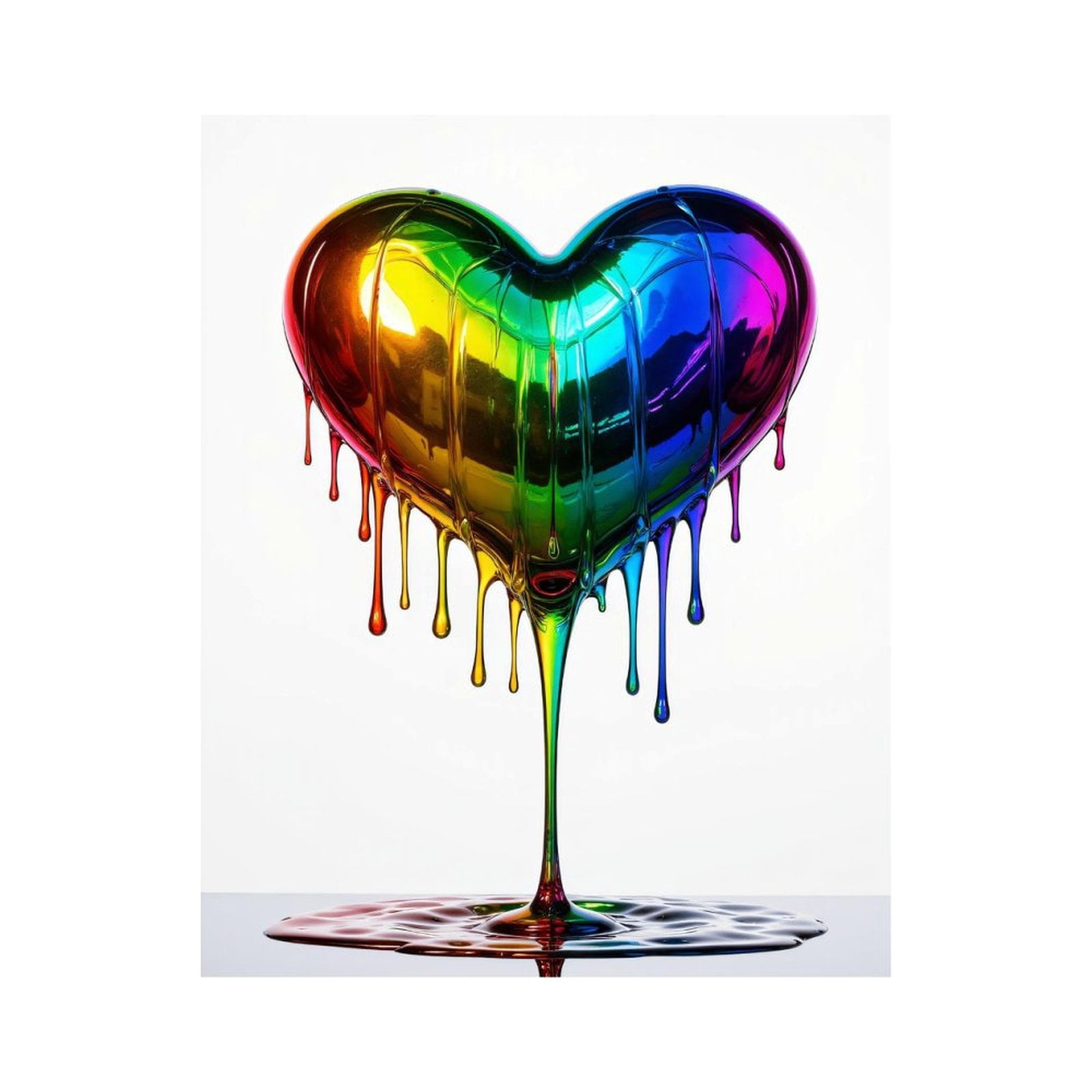 Paint By Numbers Kit for Adults Beginner - DIY Rainbow Heart Dripping Art Sculpture Canvas Painting Kits for Adults, Frameless Paint By Number for Adults for Home Wall Decor 16x20 Inch