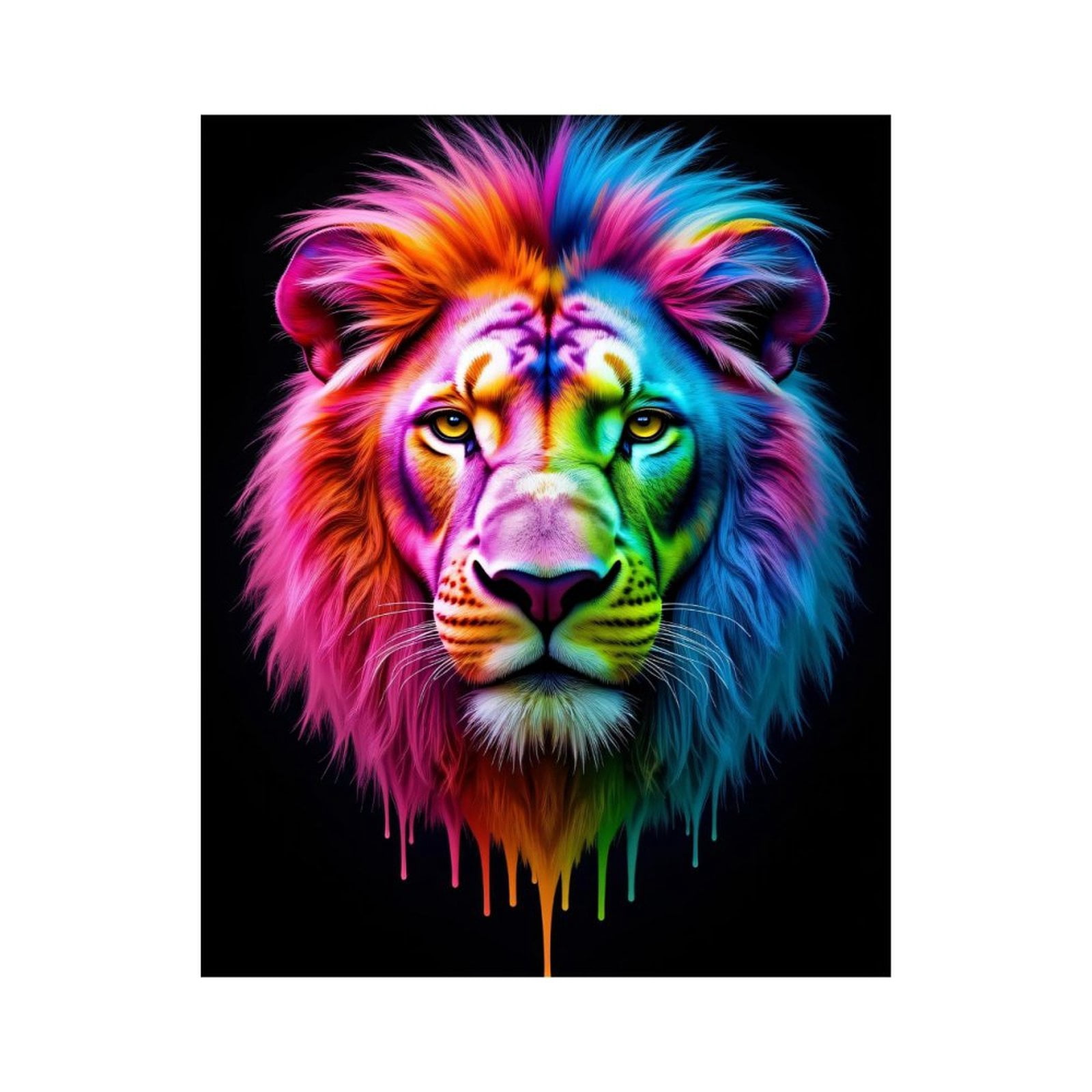 Paint By Numbers Kit for Adults Beginner - DIY Rainbow Lion Portrait Art Canvas Painting Kits for Adults, Frameless Paint By Number for Adults for Home Wall Decor 16x20 Inch