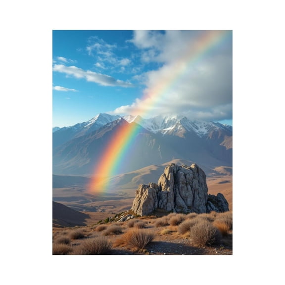 Paint By Numbers Kit for Adults Beginner - DIY Rainbow Over Mountain Landscape Canvas Painting Kits for Adults, Frameless Paint By Number for Adults for Home Wall Decor 16x20 Inch