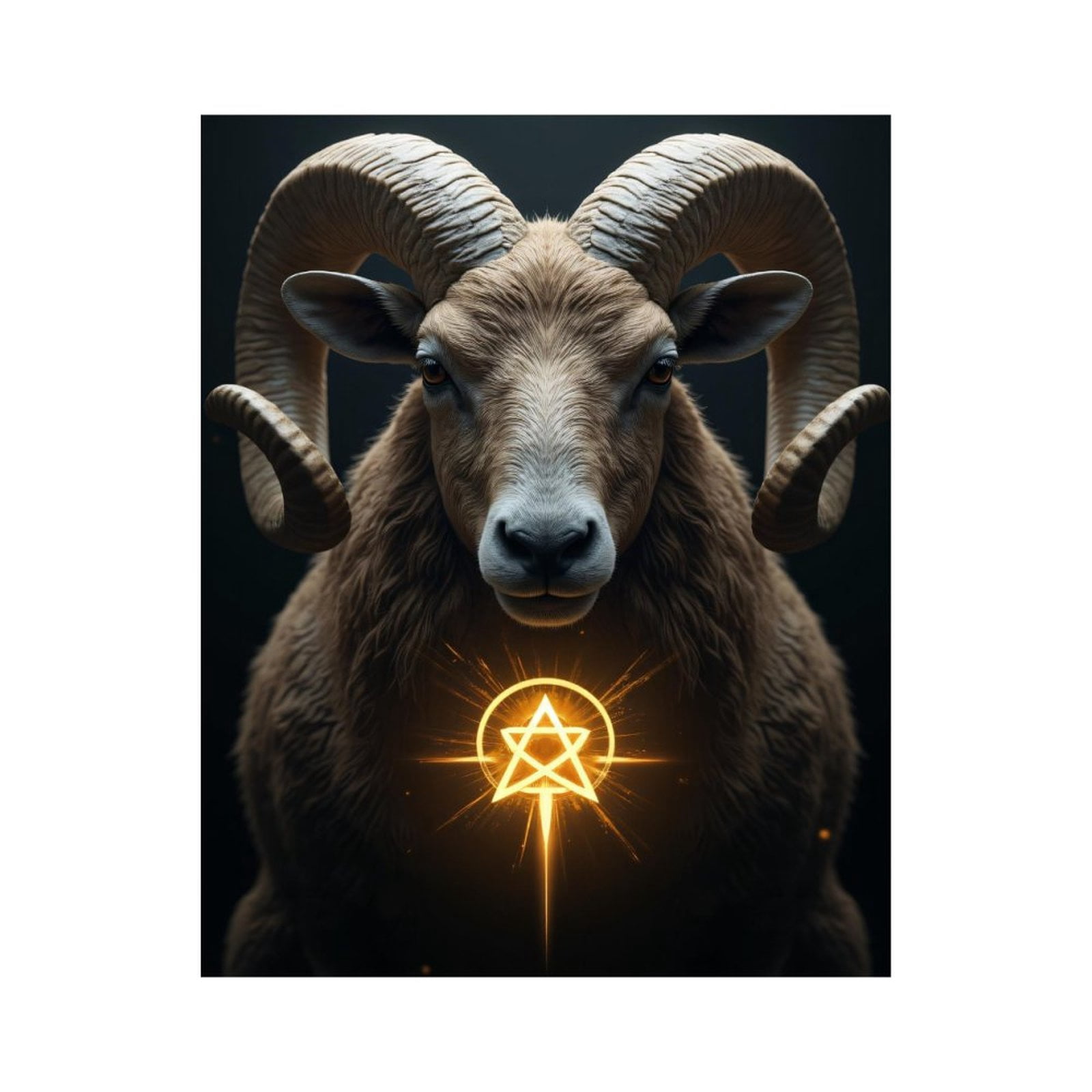 Paint By Numbers Kit for Adults Beginner - DIY Ram Glowing Symbol Mystic Scene Canvas Painting Kits for Adults, Frameless Paint By Number for Adults for Home Wall Decor 16x20 Inch