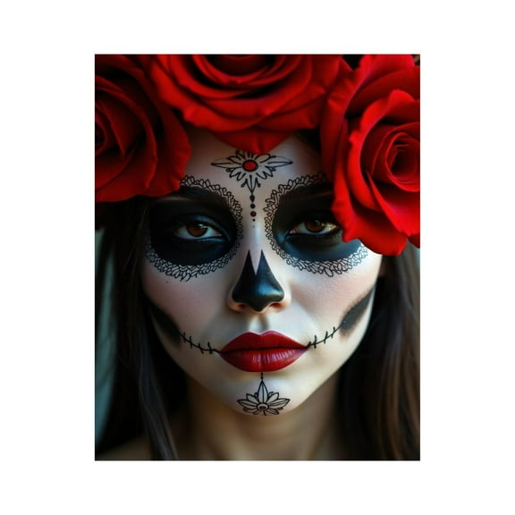 Paint By Numbers Kit for Adults Beginner - DIY Red Rose Face Art Elegance Canvas Painting Kits for Adults, Frameless Paint By Number for Adults for Home Wall Decor 16x20 Inch