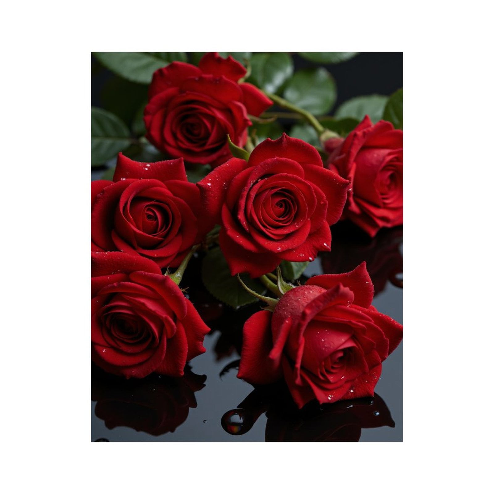 Paint By Numbers Kit for Adults Beginner - DIY Red Roses With Water Droplets Canvas Painting Kits for Adults, Frameless Paint By Number for Adults for Home Wall Decor 16x20 Inch