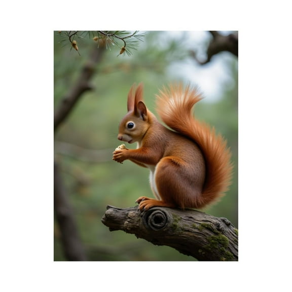 Paint By Numbers Kit for Adults Beginner - DIY Red Squirrel Eating Nut On Branch Canvas Painting Kits for Adults, Frameless Paint By Number for Adults for Home Wall Decor 16x20 Inch