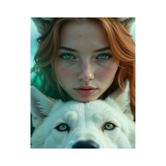 Paint By Numbers Kit for Adults Beginner - DIY Redhead Green Eyes Wolf Companion Canvas Painting Kits for Adults, Frameless Paint By Number for Adults for Home Wall Decor 16x20 Inch