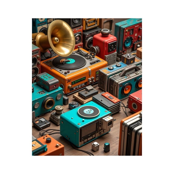 Paint By Numbers Kit for Adults Beginner - DIY Retro Tech Collection Display Canvas Painting Kits for Adults, Frameless Paint By Number for Adults for Home Wall Decor 16x20 Inch