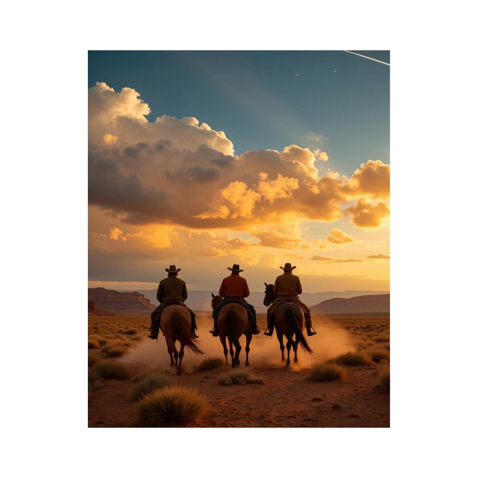 Paint By Numbers Kit for Adults Beginner - DIY Riding Desert Sunset Cowboys Sky Canvas Painting Kits for Adults, Frameless Paint By Number for Adults for Home Wall Decor 16x20 Inch