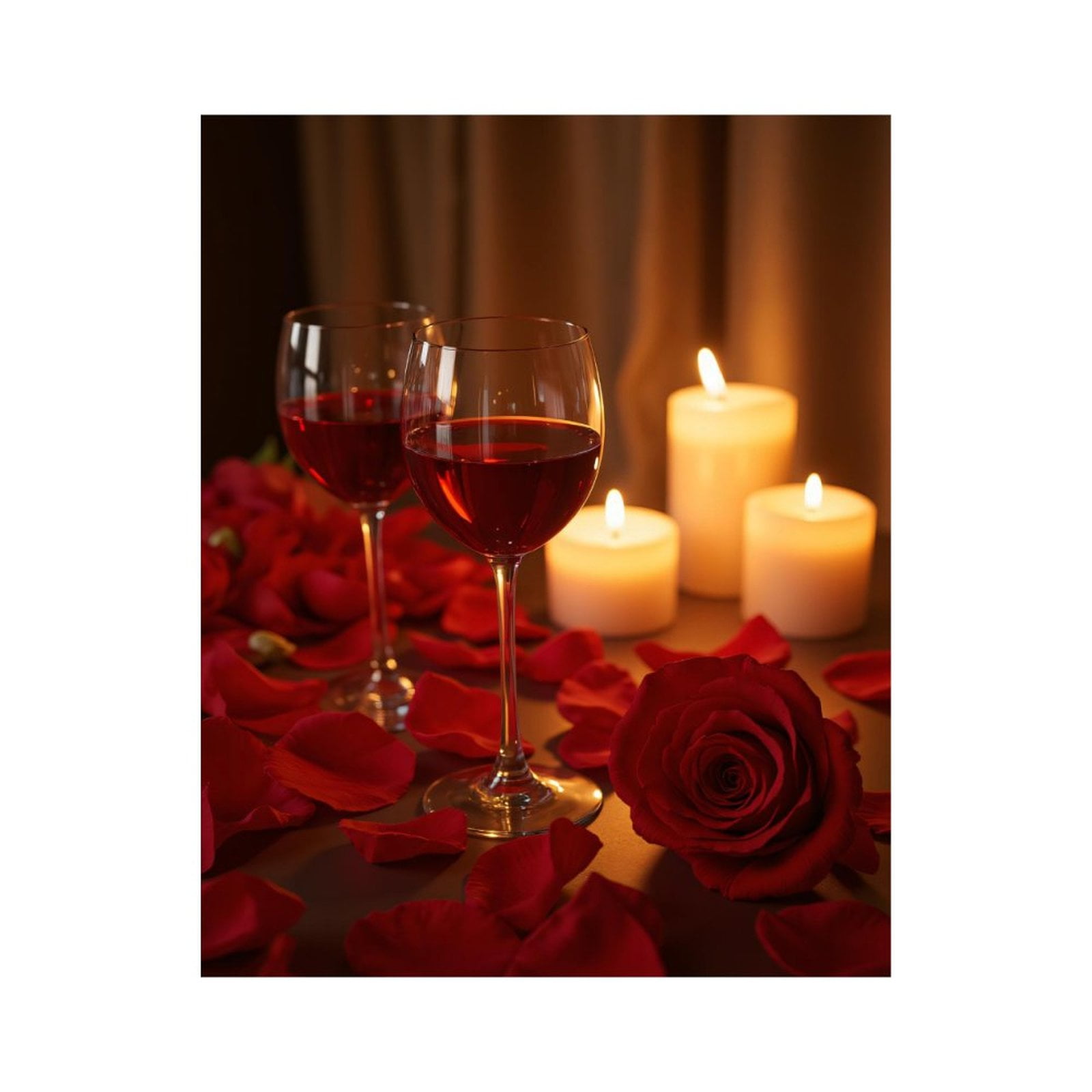 Paint By Numbers Kit for Adults Beginner - DIY Romantic Evening Wine Candles Roses Canvas Painting Kits for Adults, Frameless Paint By Number for Adults for Home Wall Decor 16x20 Inch