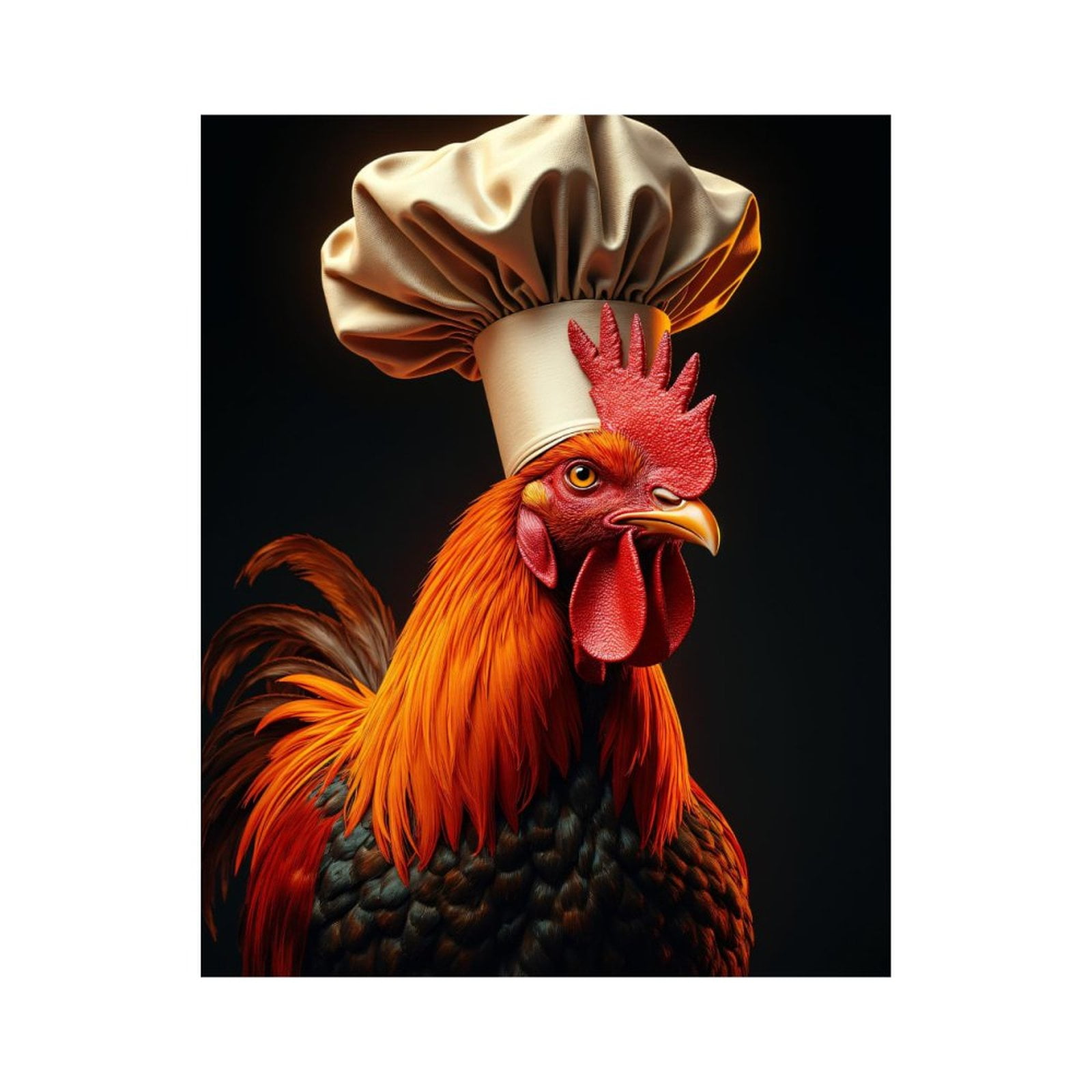 Paint By Numbers Kit for Adults Beginner - DIY Rooster Chef Portrait Art Canvas Painting Kits for Adults, Frameless Paint By Number for Adults for Home Wall Decor 16x20 Inch