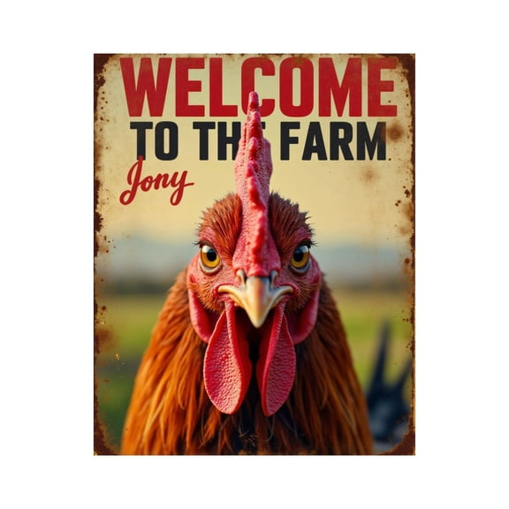 Paint By Numbers Kit for Adults Beginner - DIY Rooster Welcome Farm Sign Poster Canvas Painting Kits for Adults, Frameless Paint By Number for Adults for Home Wall Decor 16x20 Inch