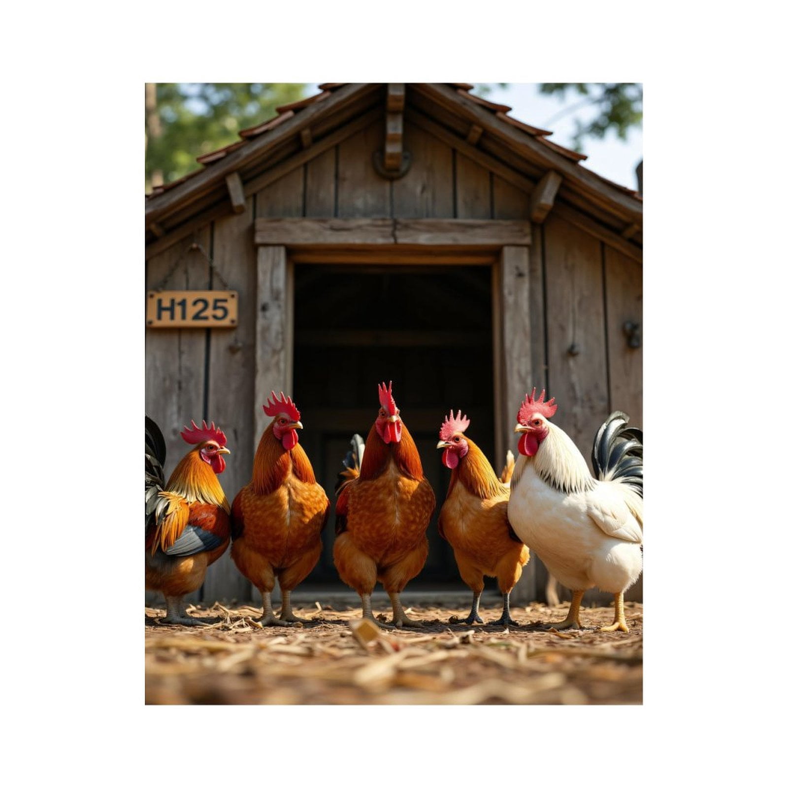 Paint By Numbers Kit for Adults Beginner - DIY Roosters Barnyard Gathering H125 Canvas Painting Kits for Adults, Frameless Paint By Number for Adults for Home Wall Decor 16x20 Inch