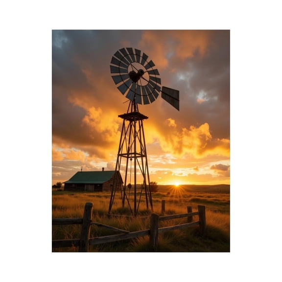 Paint By Numbers Kit for Adults Beginner - DIY Rural Sunset Windmill Landscape Canvas Painting Kits for Adults, Frameless Paint By Number for Adults for Home Wall Decor 16x20 Inch