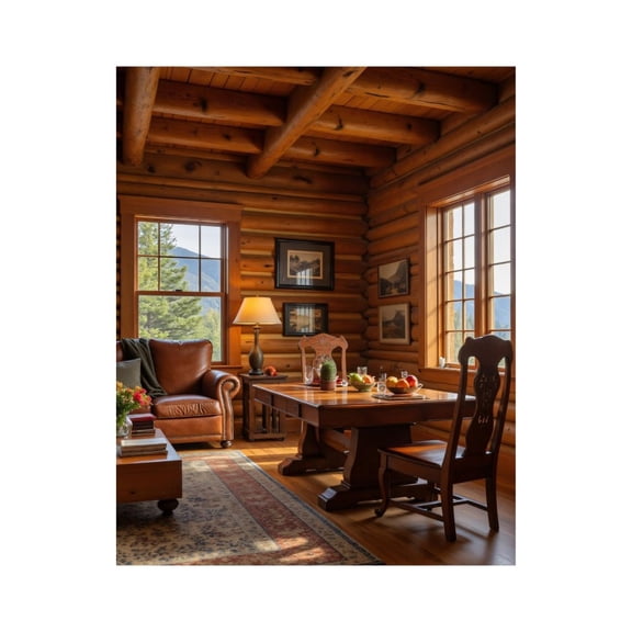 Paint By Numbers Kit for Adults Beginner - DIY Rustic Cabin Interior Cozy View Canvas Painting Kits for Adults, Frameless Paint By Number for Adults for Home Wall Decor 16x20 Inch