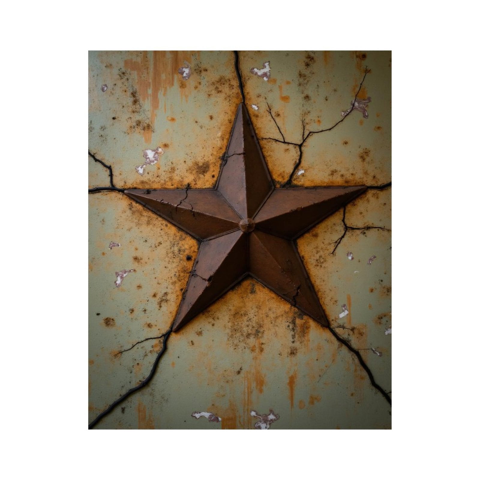 Paint By Numbers Kit for Adults Beginner - DIY Rustic Star Weathered Metal Art Canvas Painting Kits for Adults, Frameless Paint By Number for Adults for Home Wall Decor 16x20 Inch
