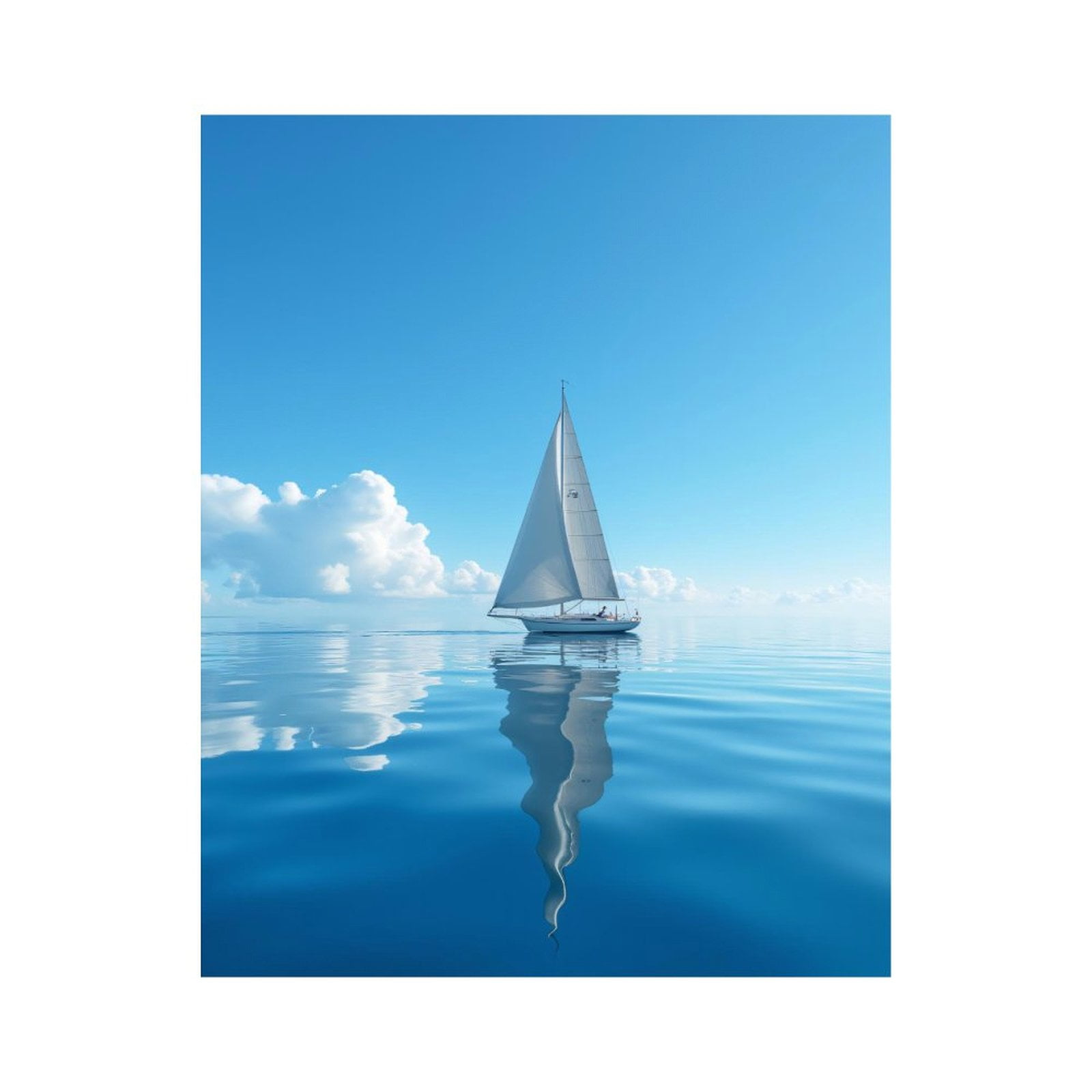 Paint By Numbers Kit for Adults Beginner - DIY Sailboat Tranquil Sea Reflection Sky Canvas Painting Kits for Adults, Frameless Paint By Number for Adults for Home Wall Decor 16x20 Inch
