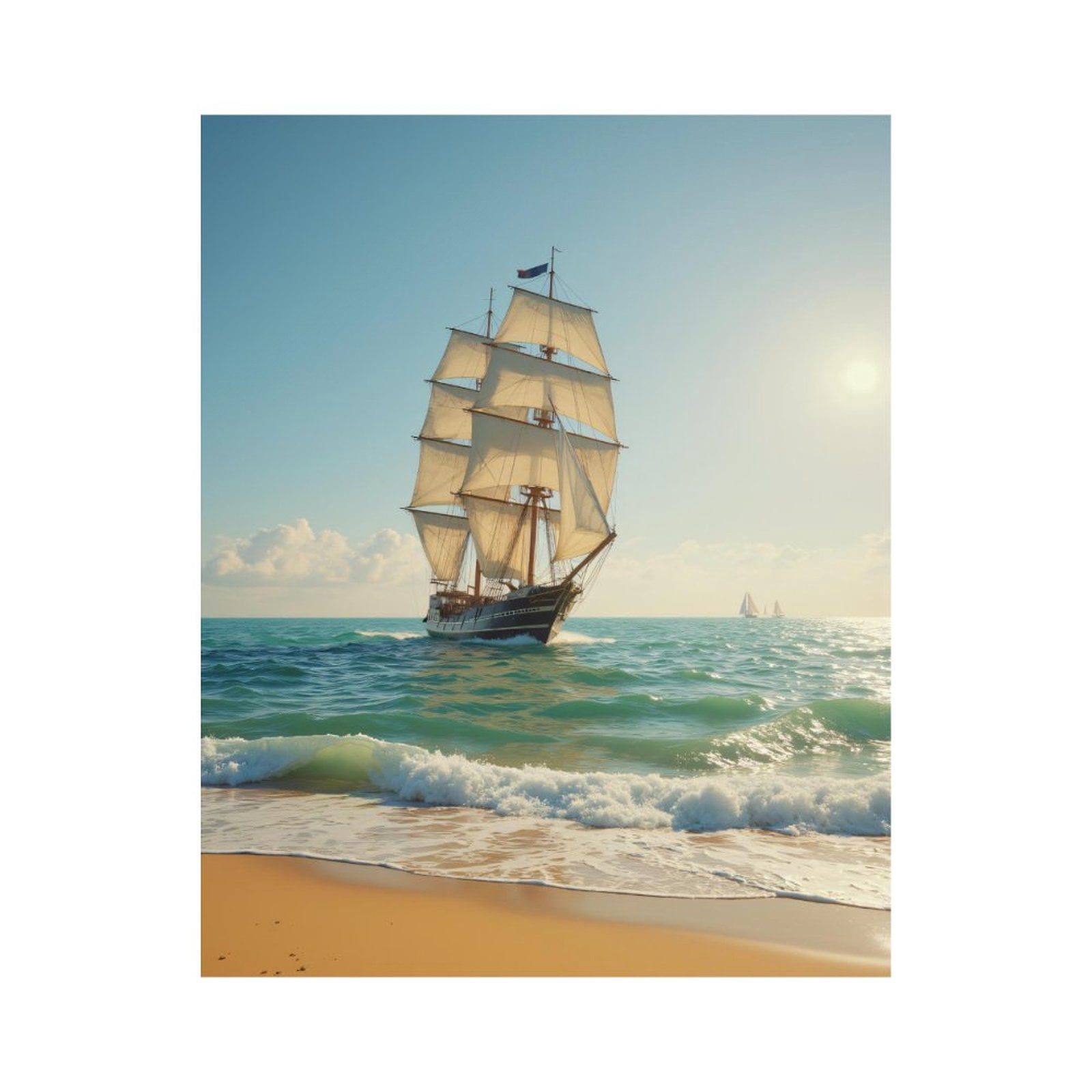 Paint By Numbers Kit for Adults Beginner - DIY Sailing Ship Ocean Voyage Canvas Painting Kits for Adults, Frameless Paint By Number for Adults for Home Wall Decor 16x20 Inch
