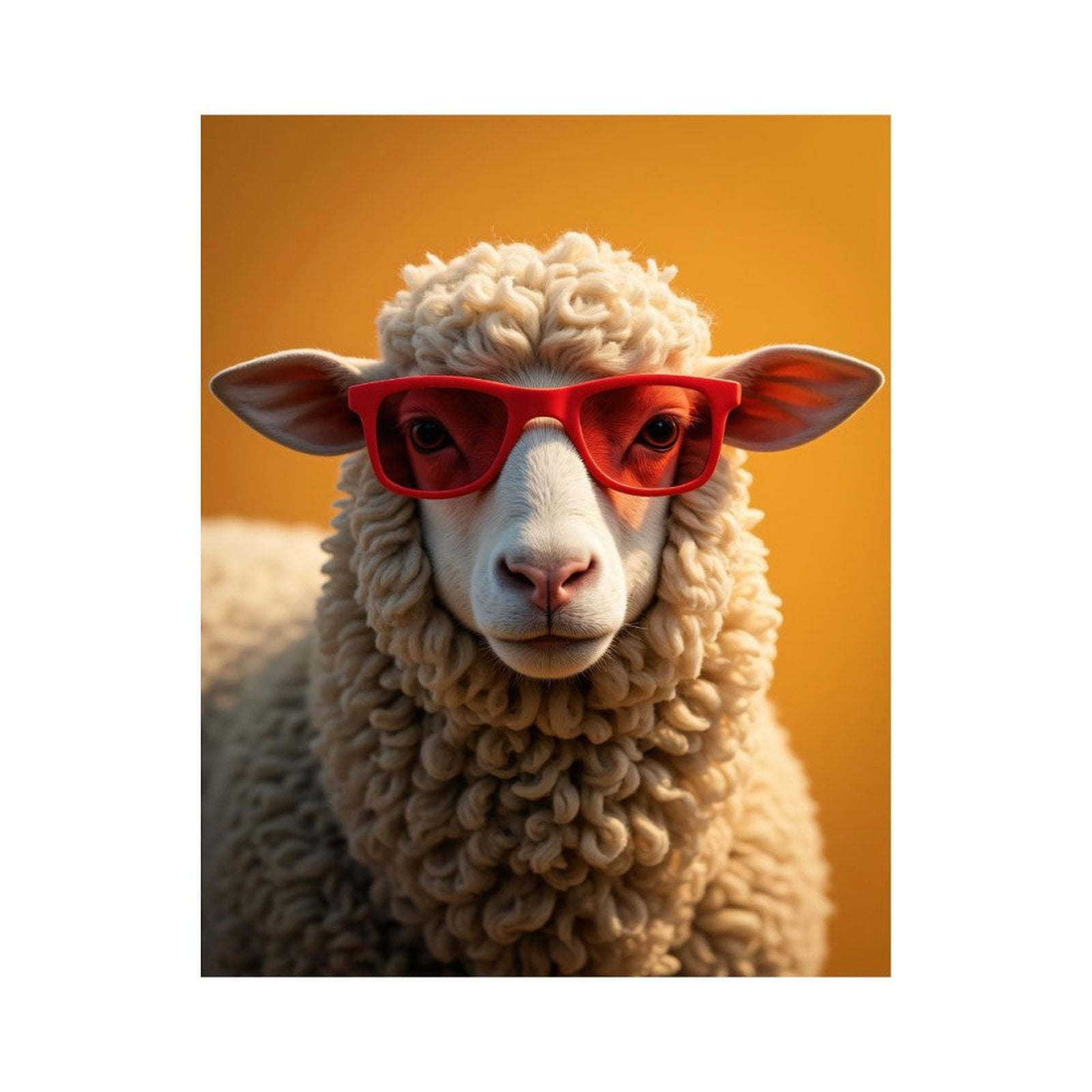Paint By Numbers Kit for Adults Beginner - DIY Sheep With Red Sunglasses Vibrant Background Canvas Painting Kits for Adults, Frameless Paint By Number for Adults for Home Wall Decor 16x20 Inch