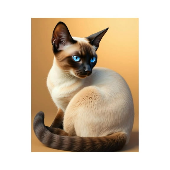 Paint By Numbers Kit for Adults Beginner - DIY Siamese Cat Bright Blue Eyes Canvas Painting Kits for Adults, Frameless Paint By Number for Adults for Home Wall Decor 16x20 Inch