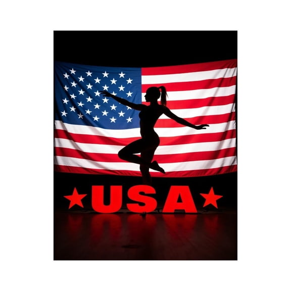 Paint By Numbers Kit for Adults Beginner - DIY Silhouette Dancer American Flag Display Canvas Painting Kits for Adults, Frameless Paint By Number for Adults for Home Wall Decor 16x20 Inch