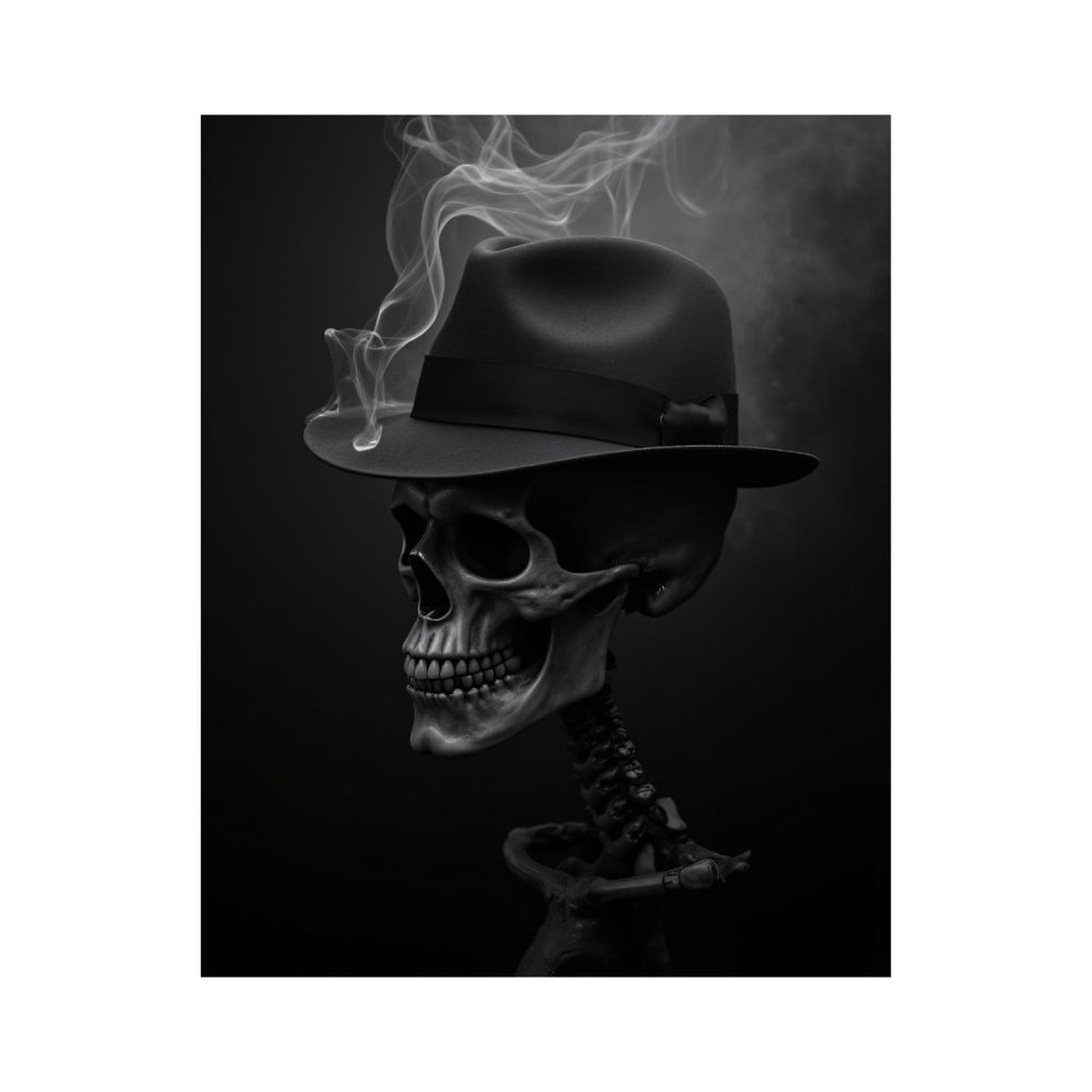 Paint By Numbers Kit for Adults Beginner - DIY Skeleton Fedora Smoke Aesthetic Canvas Painting Kits for Adults, Frameless Paint By Number for Adults for Home Wall Decor 16x20 Inch