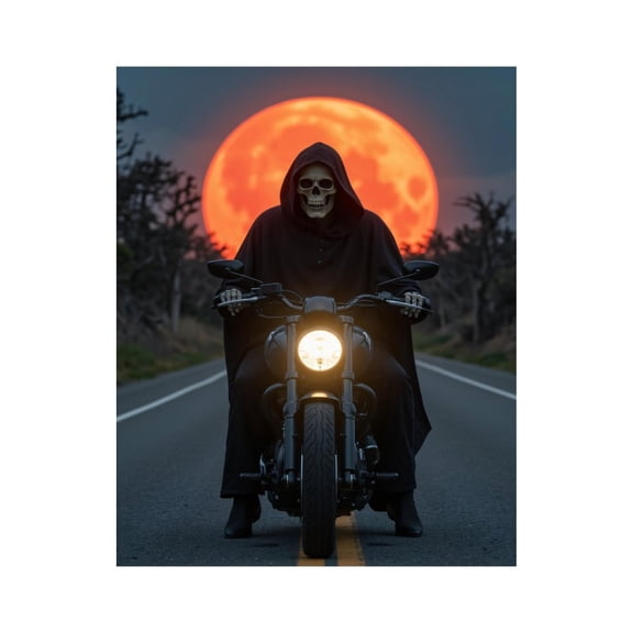 Paint By Numbers Kit for Adults Beginner - DIY Skeleton Rider Against Full Moon Canvas Painting Kits for Adults, Frameless Paint By Number for Adults for Home Wall Decor 16x20 Inch