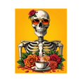 thumbnail image 1 of Paint By Numbers Kit for Adults Beginner - DIY Skeleton With Sunglasses Roses Coffee Canvas Painting Kits for Adults, Frameless Paint By Number for Adults for Home Wall Decor 16x20 Inch, 1 of 7